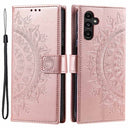 Samsung Galaxy A34 5G Mandala Series Etui med Pung - Rødguld