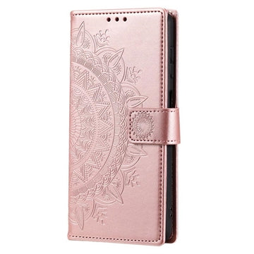 Samsung Galaxy A34 5G Mandala Series Etui med Pung - Rødguld