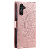 Samsung Galaxy A34 5G Mandala Series Etui med Pung - Rødguld