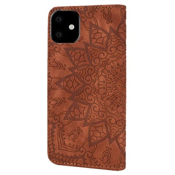 Mandala Series iPhone 11 Pung Taske med Stativ - Brun