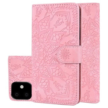 Mandala Series iPhone 11 Pung Taske med Stativ - Pink