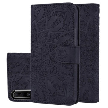 Mandala Series Samsung Galaxy A50 Etui med Pung - Sort