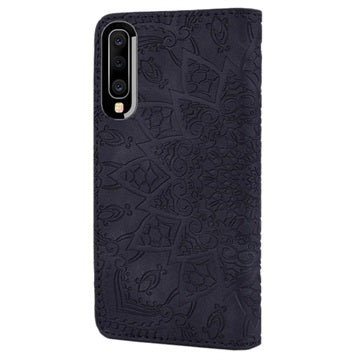 Mandala Series Samsung Galaxy A50 Etui med Pung - Sort