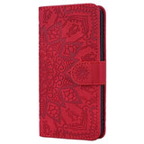 Mandala Series Samsung Galaxy A50 Etui med Pung - Rød