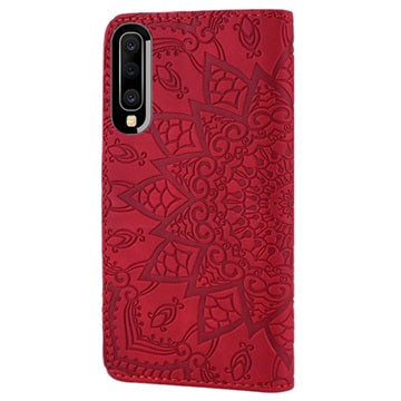 Mandala Series Samsung Galaxy A50 Etui med Pung - Rød
