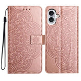 iPhone 16 Plus Mandala Series Etui med Pung - Rødguld
