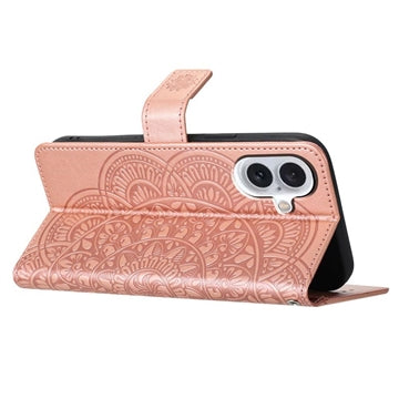 iPhone 16 Plus Mandala Series Etui med Pung - Rødguld