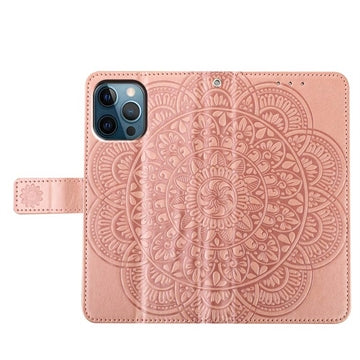 iPhone 16 Pro Max Mandala Series Etui med Pung - Rødguld