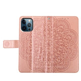 iPhone 16 Pro Max Mandala Series Etui med Pung - Rødguld