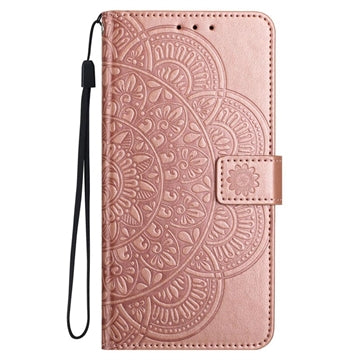 iPhone 16 Pro Max Mandala Series Etui med Pung - Rødguld