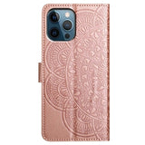 iPhone 16 Pro Max Mandala Series Etui med Pung - Rødguld