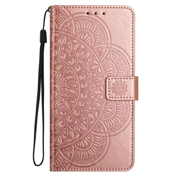 iPhone 16 Pro Mandala Series Etui med Pung - Rødguld