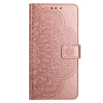 iPhone 16 Mandala Series Etui med Pung - Rødguld