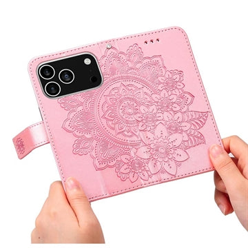 iPhone 17 Pro Mandala Series Etui med Pung - Pink
