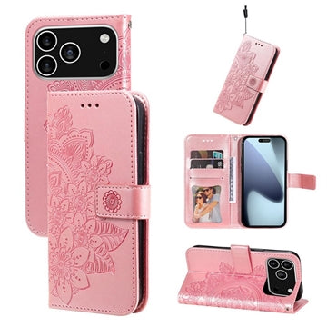 iPhone 17 Pro Mandala Series Etui med Pung - Pink
