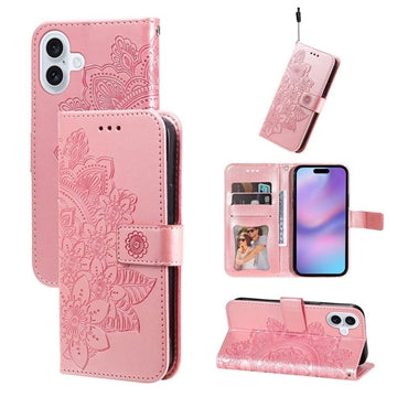 iPhone 17 Mandala Series Etui med Pung - Pink