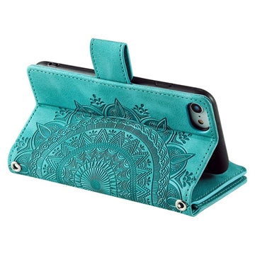 iPhone 16e/17e Mandala Series Etui med Pung - Grøn