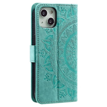Mandala Series iPhone 14 Etui med Pung - Grøn