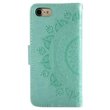 iPhone 7 8 SE (2020)/SE (2022) Mandala Series Etui med Pung - Cyan