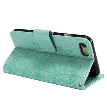 iPhone 7 8 SE (2020)/SE (2022) Mandala Series Etui med Pung - Cyan