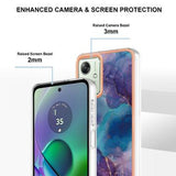 Motorola Moto G54 Marmormønster Galvaniseret IMD TPU Cover - Lilla