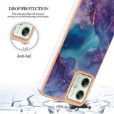 Motorola Moto G54 Marmormønster Galvaniseret IMD TPU Cover - Lilla