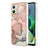 Motorola Moto G54 Marmormønster Galvaniseret IMD TPU Cover - Pink
