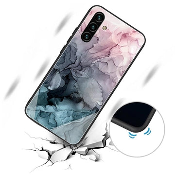 Samsung Galaxy A04s/A13 5G Marble Pattern Hybrid Cover - Grå / Pink