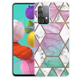 Marble Pattern Samsung Galaxy A32 (4G) TPU Cover - Pink / Cyan
