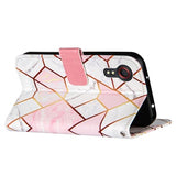 Marble Pattern Samsung Galaxy Xcover 5 Pung Taske - Pink / Hvid