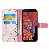 Marble Pattern Samsung Galaxy Xcover 5 Pung Taske - Pink / Hvid