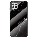 Marble Series Samsung Galaxy A22 4G Hærdet Glas Cover - Sort