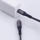 Maxlife MXUC-11 magnetisk USB-C / Lightning-kabel - 1m, 27W - Sort
