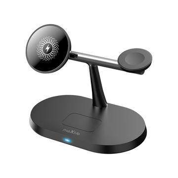 Maxlife MXWC-03 3-i-1 trådløs oplader - 15W - sort