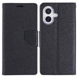 iPhone 16 Mercury Goospery Fancy Diary Pung - Sort