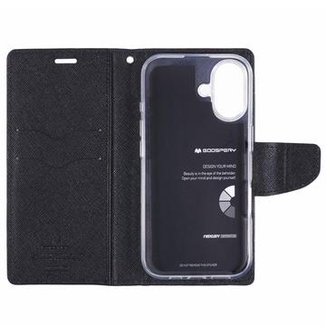 iPhone 16 Mercury Goospery Fancy Diary Pung - Sort