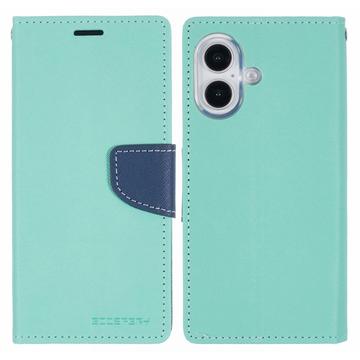 iPhone 16 Mercury Goospery Fancy Diary Pung - Cyan