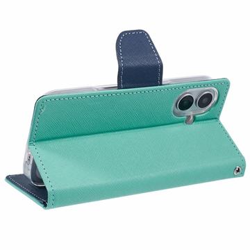 iPhone 16 Mercury Goospery Fancy Diary Pung - Cyan