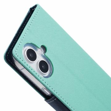 iPhone 16 Mercury Goospery Fancy Diary Pung - Cyan