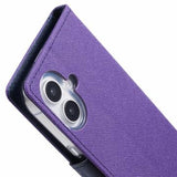 iPhone 16 Mercury Goospery Fancy Diary Pung - Lilla