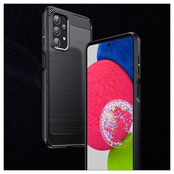 Samsung Galaxy A23 Mofi Karbonfiber TPU Cover - Sort