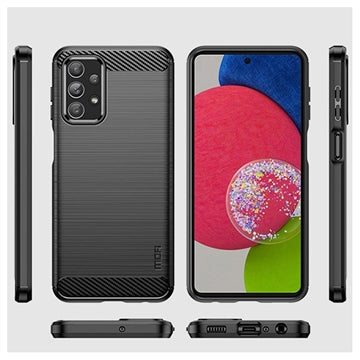 Samsung Galaxy A23 Mofi Karbonfiber TPU Cover - Sort