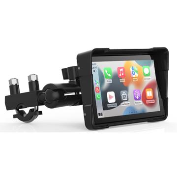 Motorcykel trådløs CarPlay / Android Auto m. cykelholder - 5"
