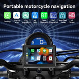 Motorcykel trådløs CarPlay / Android Auto m. cykelholder - 5"