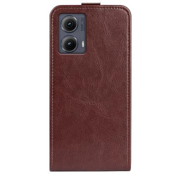 Motorola Edge (2024) Vertikal Flip Taske med Kortholder - Brun