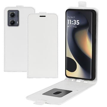 Motorola Edge (2024) Vertikal Flip Taske med Kortholder - Hvid