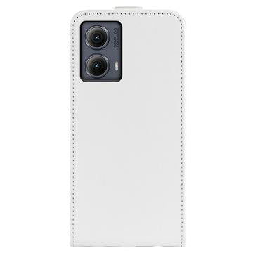 Motorola Edge (2024) Vertikal Flip Taske med Kortholder - Hvid