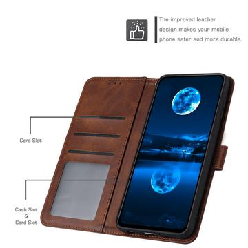 Motorola Edge (2024) Pung Taske med Magnetisk Lukning - Brun