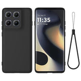 Motorola Edge (2025) Flydende silikone cover med håndrem - sort