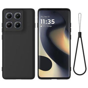 Motorola Edge (2025) Flydende silikone cover med håndrem - sort